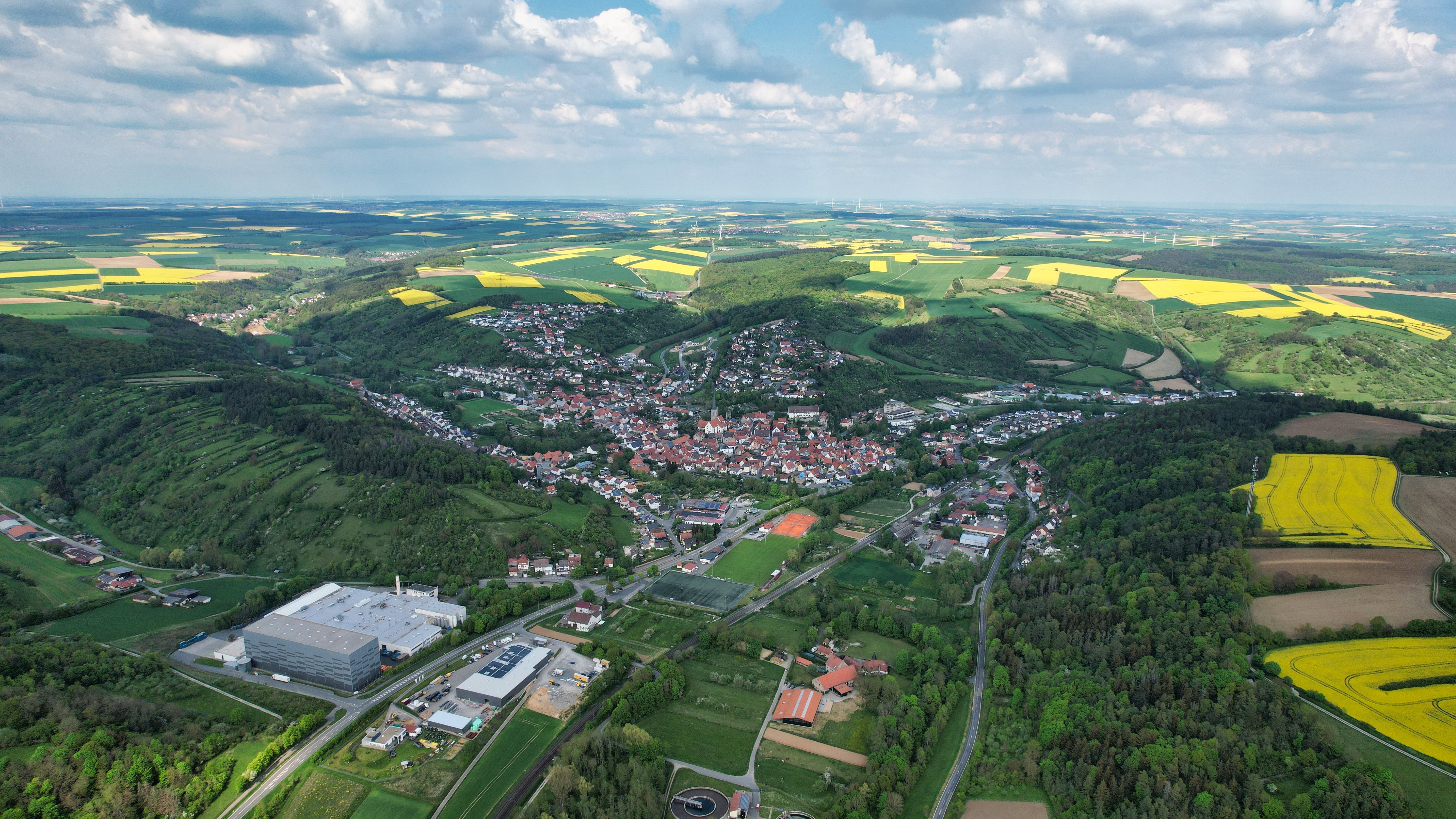 Luftbild Stadt Grünsfeld